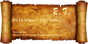 Rittinger Tünde névjegykártya